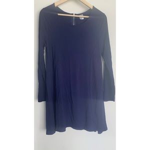 Navy swing shirt dress long sleeve sz S